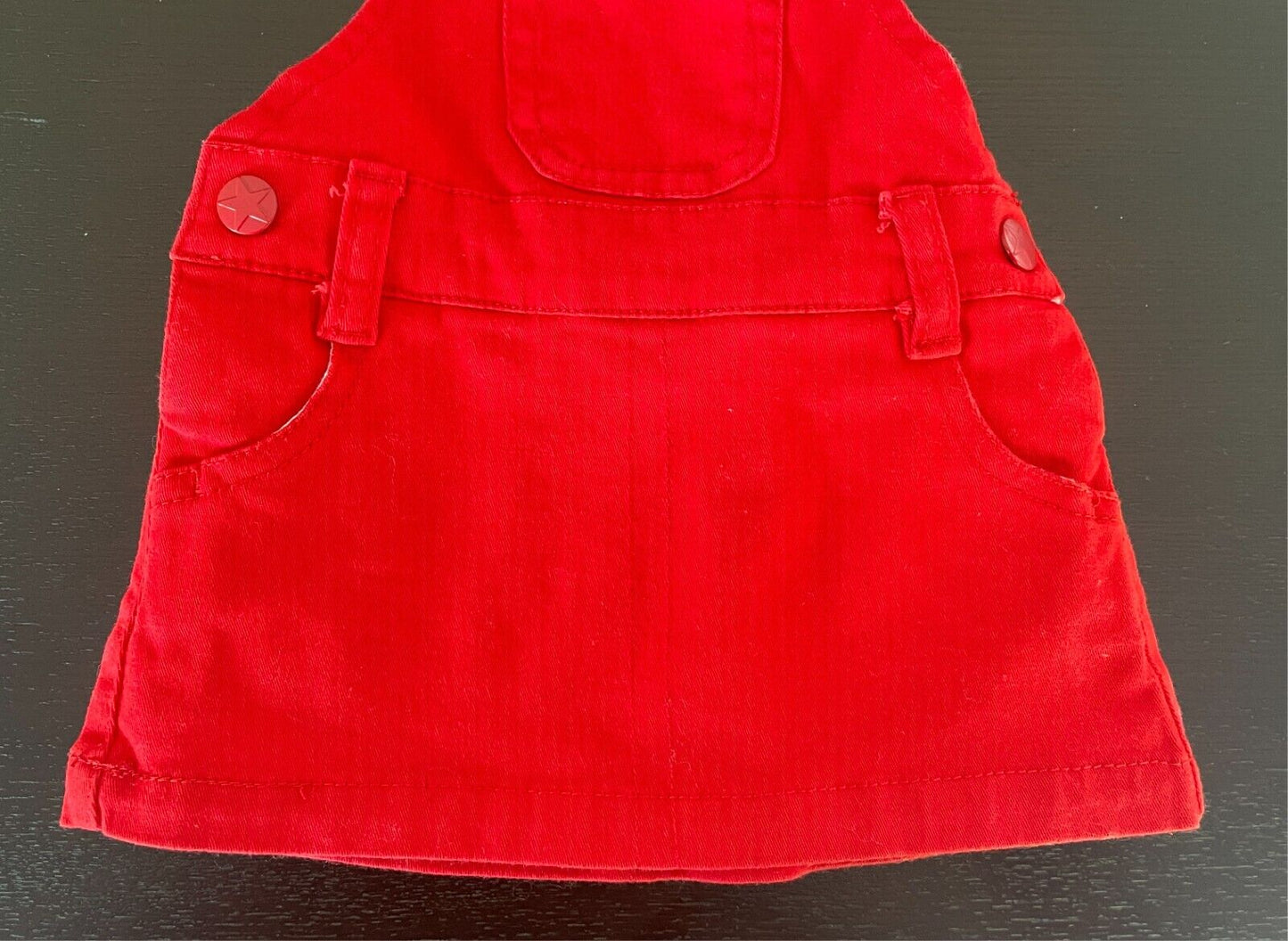 Baby Girl THE KIDSTORE Red Dress Dungaree Style Size 0 - 3 Months /Weight 6kgs