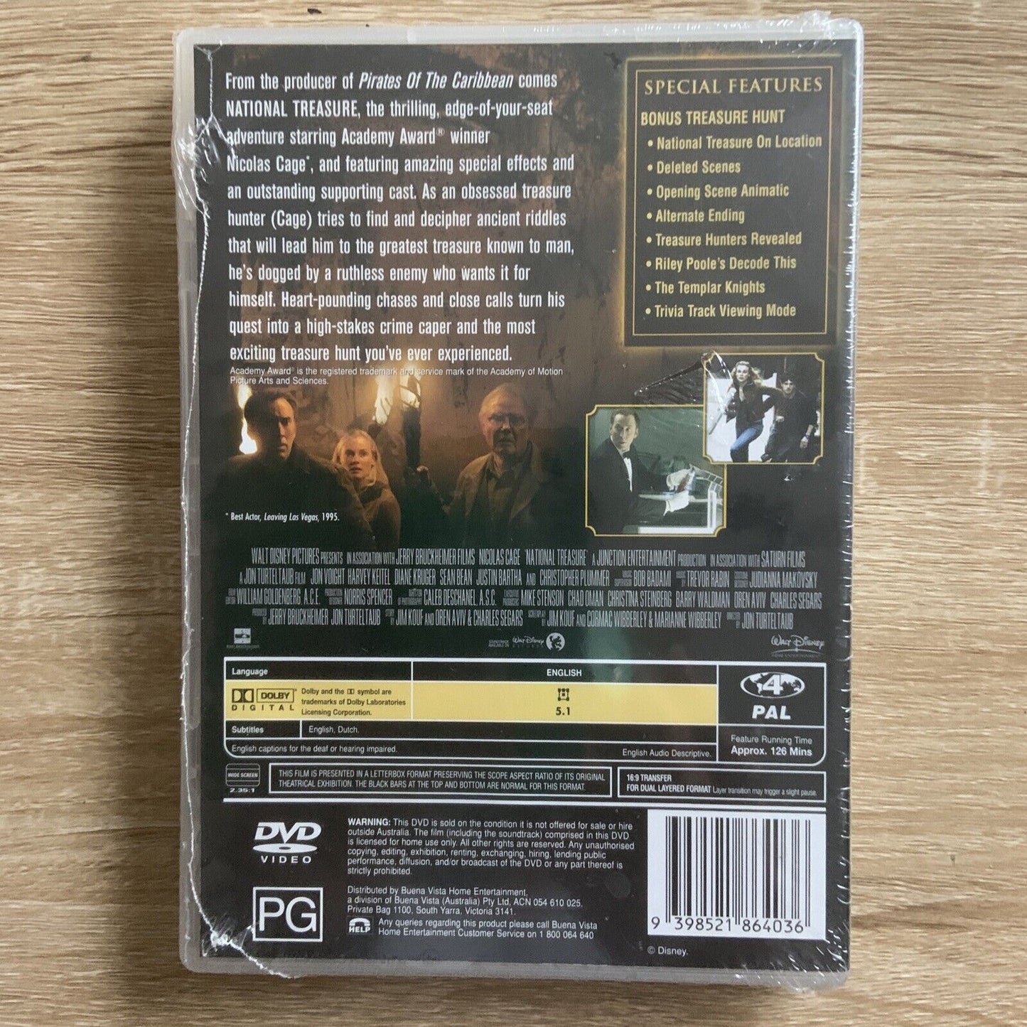 DVD National Treasure Movie Nicholas Cage  Action Special Features Sealed NEW
