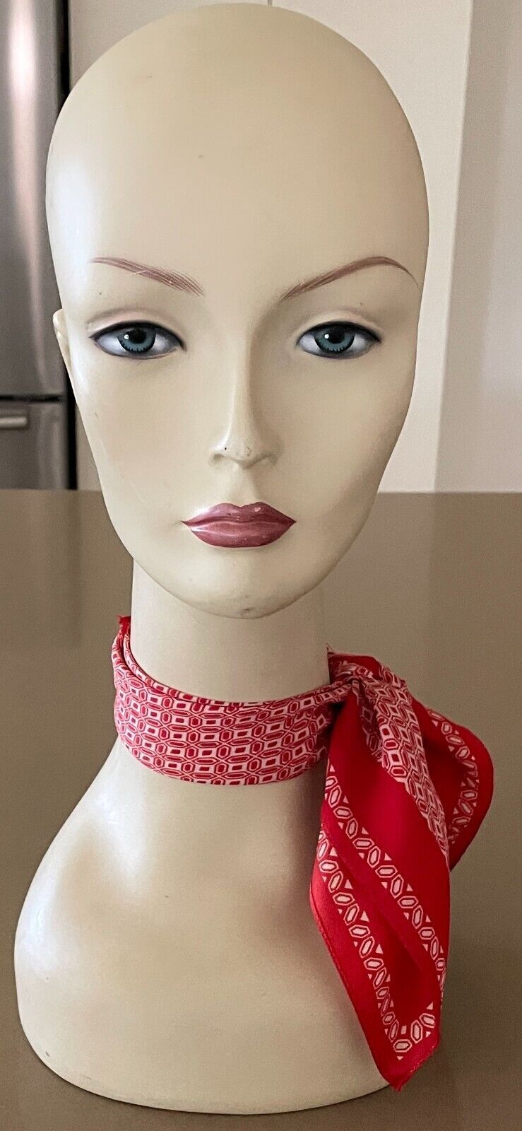 Bandana Neck SCARF Neckerchief Square Rockabilly Red White Foulard  Pin Up NEW