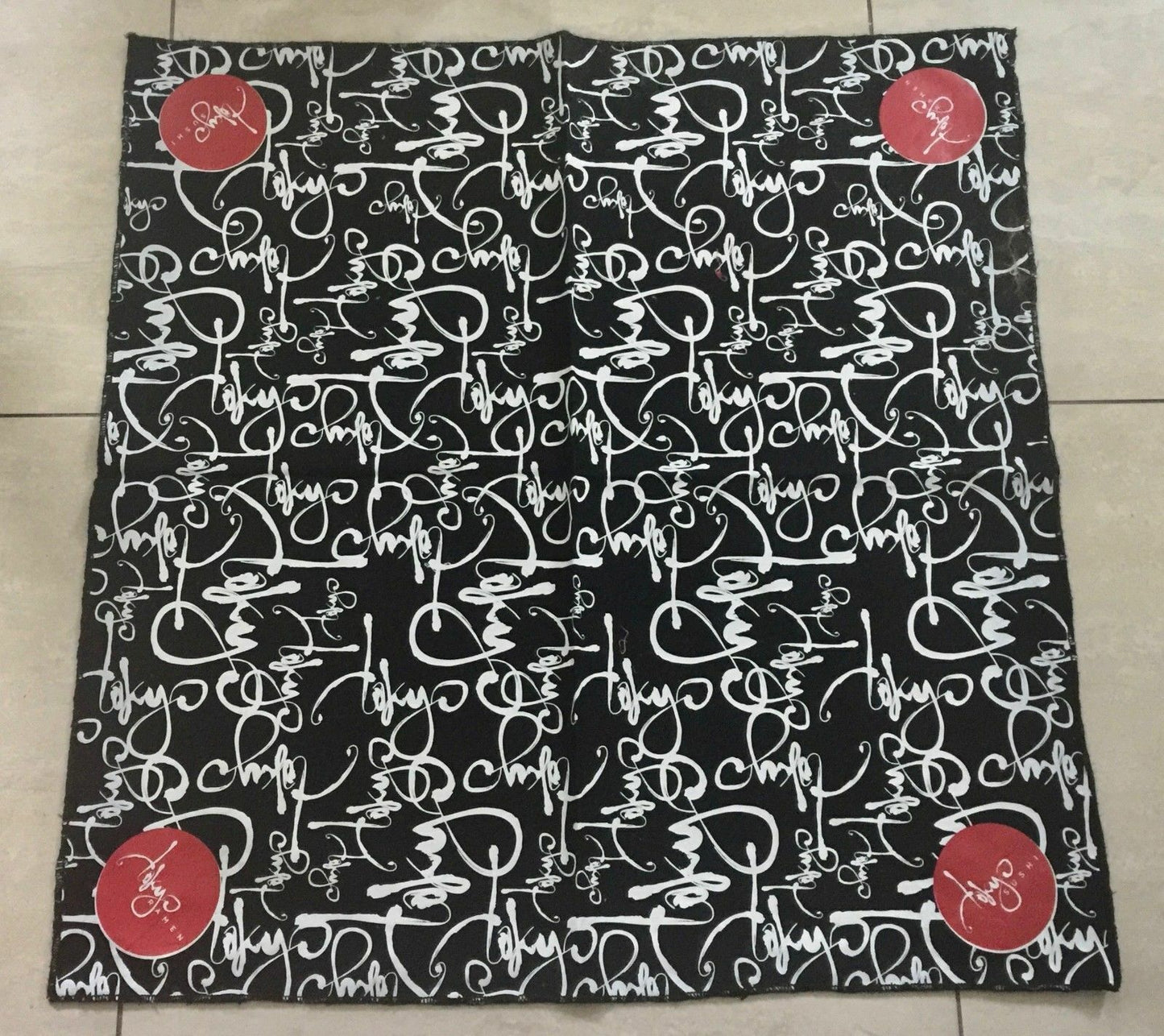 TOKYO SUSHI & TOKYO RAMEN Bandana Black White Head Wrap Neck Scarf 57cm NEW