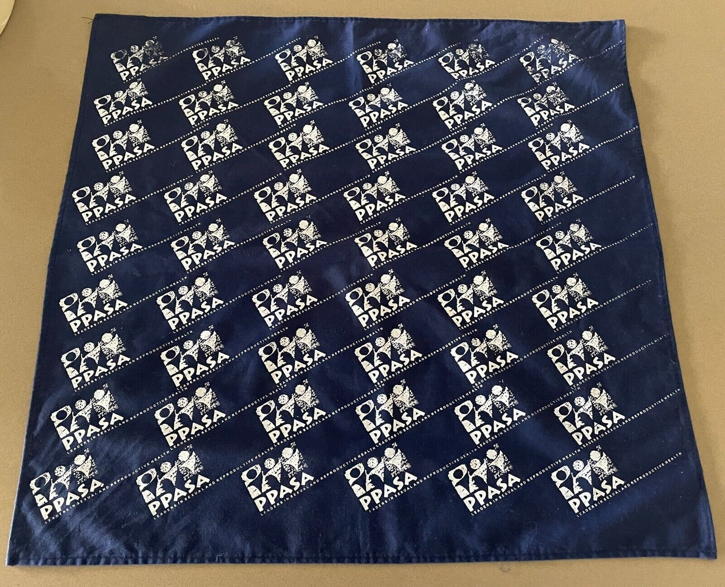 Bandana PPASA Blue & White Print Head Wrap Square Neck Scarf  52 x 51cm NEW