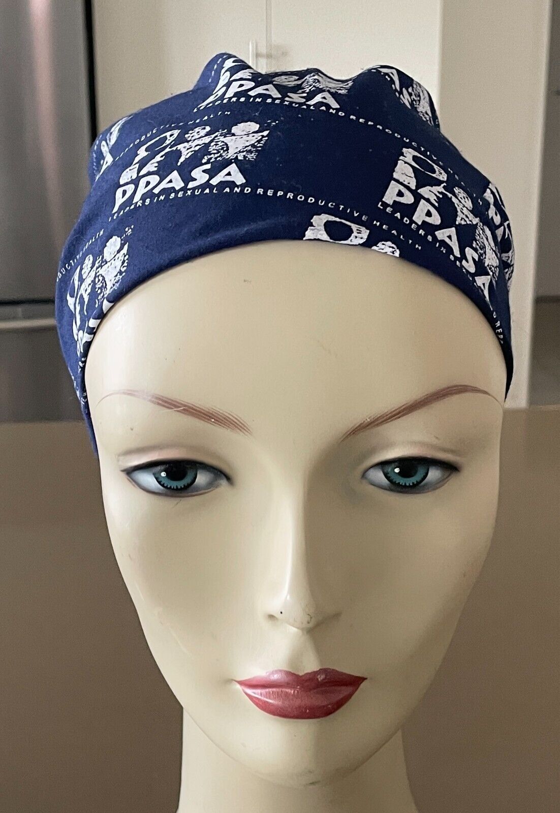 Bandana PPASA Blue & White Print Head Wrap Square Neck Scarf  52 x 51cm NEW