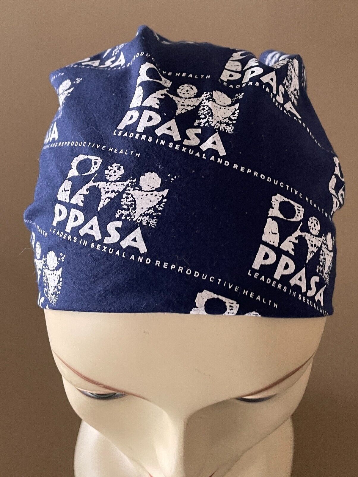 Bandana PPASA Blue & White Print Head Wrap Square Neck Scarf  52 x 51cm NEW