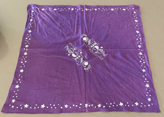 CANTEEN Bandana Purple & White Print Cotton Head Wrap Scarf 59cm x 63cm NEW