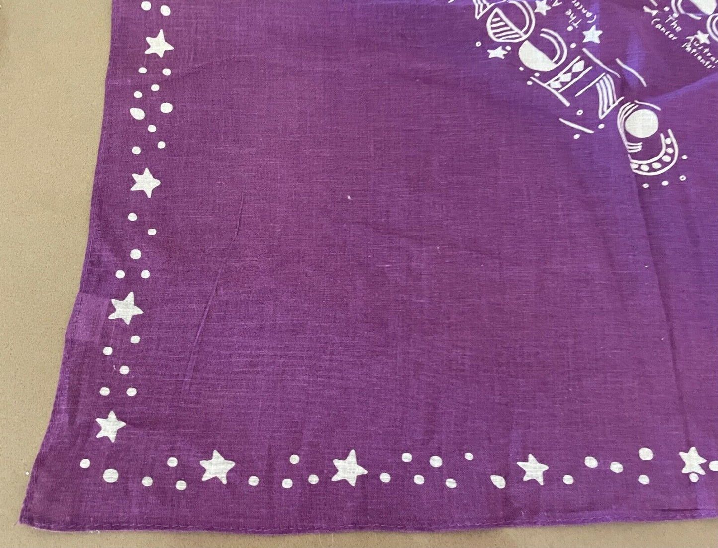 CANTEEN Bandana Purple & White Print Cotton Head Wrap Scarf 59cm x 63cm NEW
