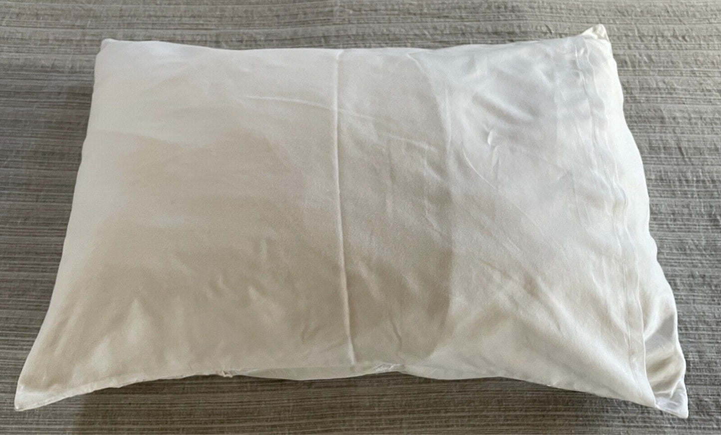 1 x Vintage White Beige Pillowcase Embroidered Cut Lace Detailing 50x67cm 1970s