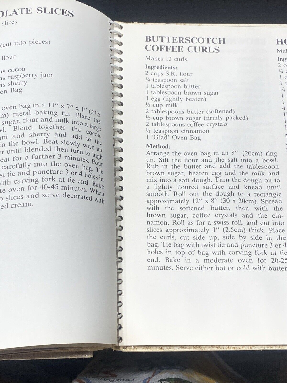 The OVEN BAG Cookbook Glad Products Spiral Bound HC 1973 Recipes