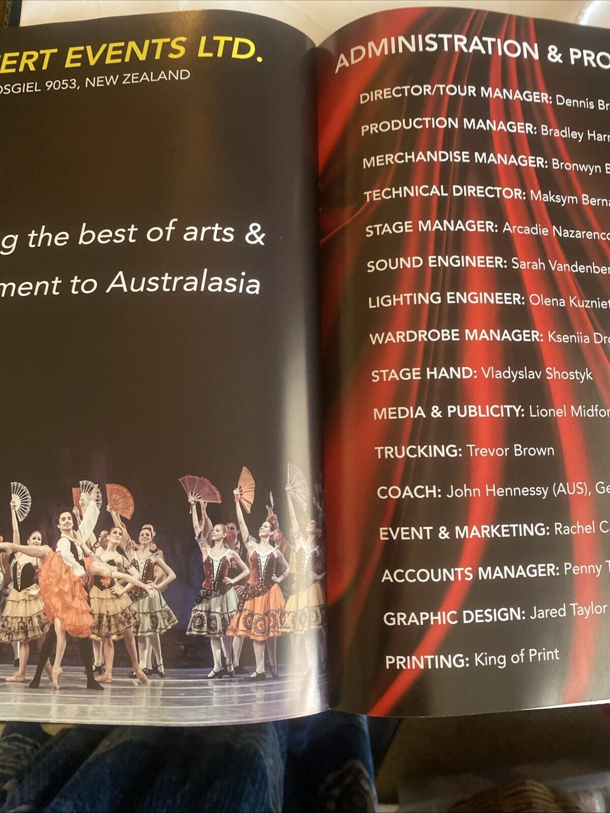 Forest Song Don Quixote Grand Kyiv Ballet of Ukraine Souvenir Program Australia