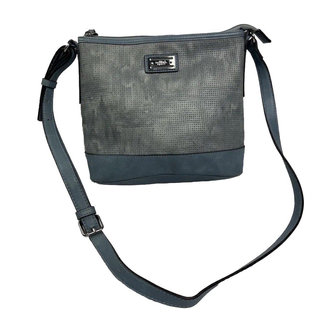Cellini Sport Ladies Chambray Denim Blue Look Colour Handbag Minor Wear To Edges