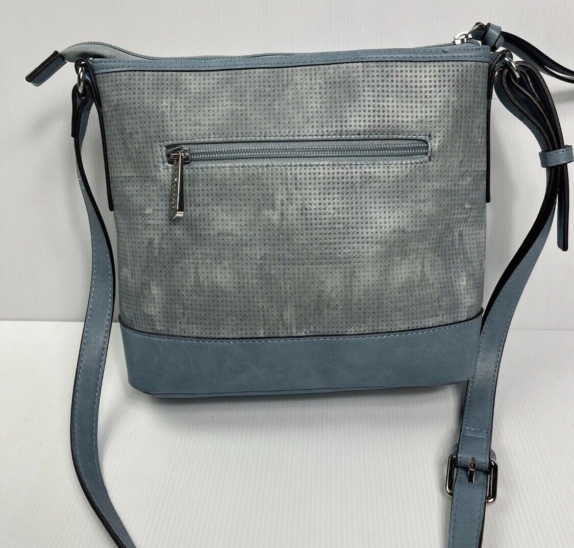 Cellini Sport Ladies Chambray Denim Blue Look Colour Handbag Minor Wear To Edges