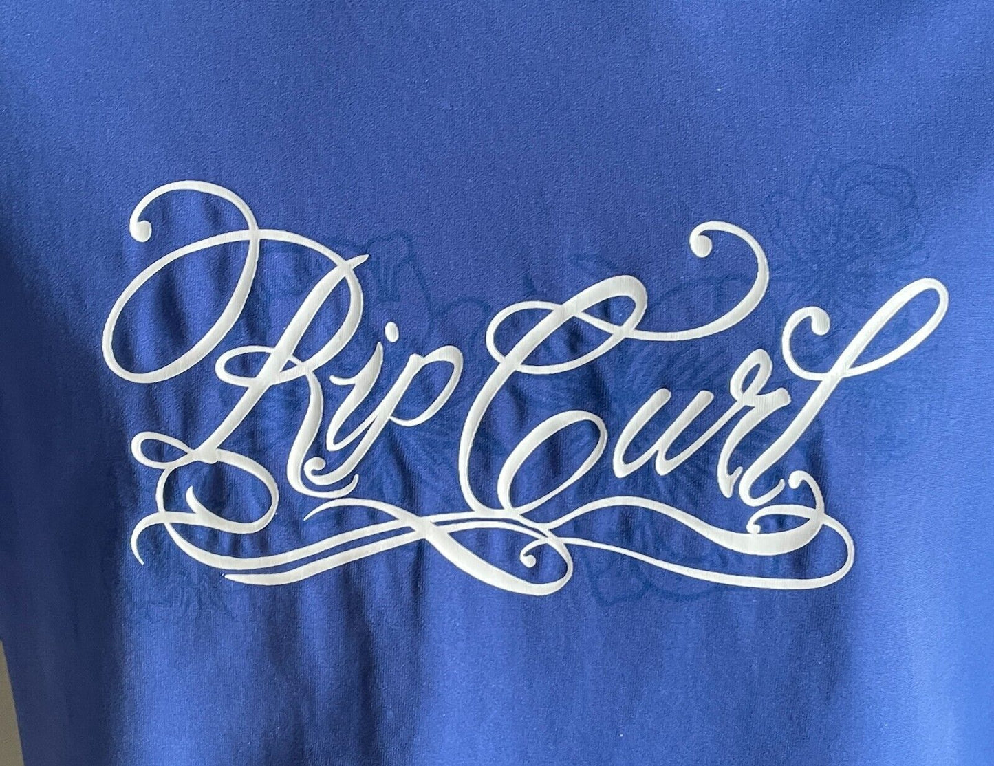 RIP CURL Rash Blue Swim Vest Top Logo Short Sleeve Tween Boy Size 12 Rashie NEW
