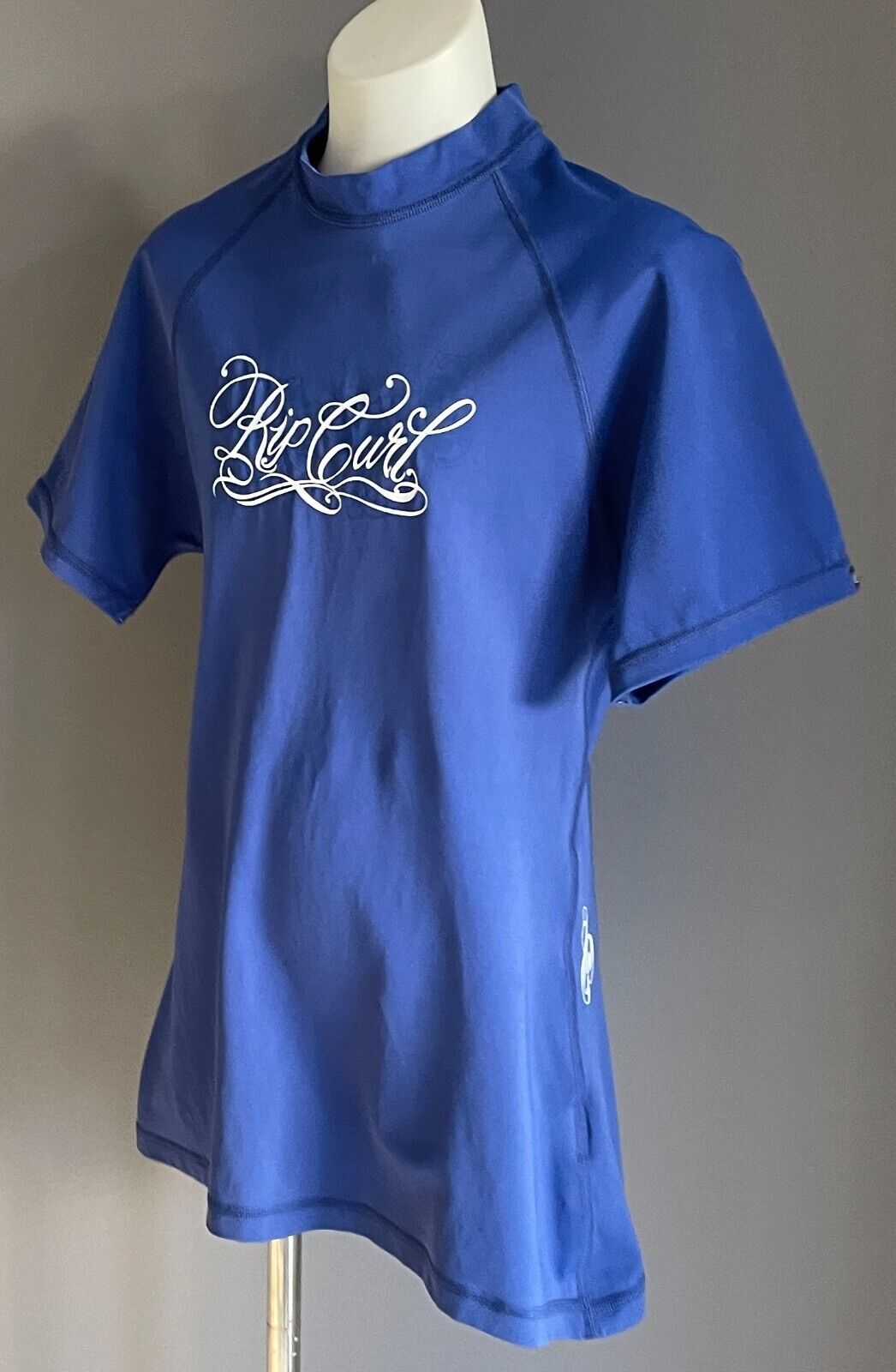 RIP CURL Rash Blue Swim Vest Top Logo Short Sleeve Tween Boy Size 12 Rashie NEW