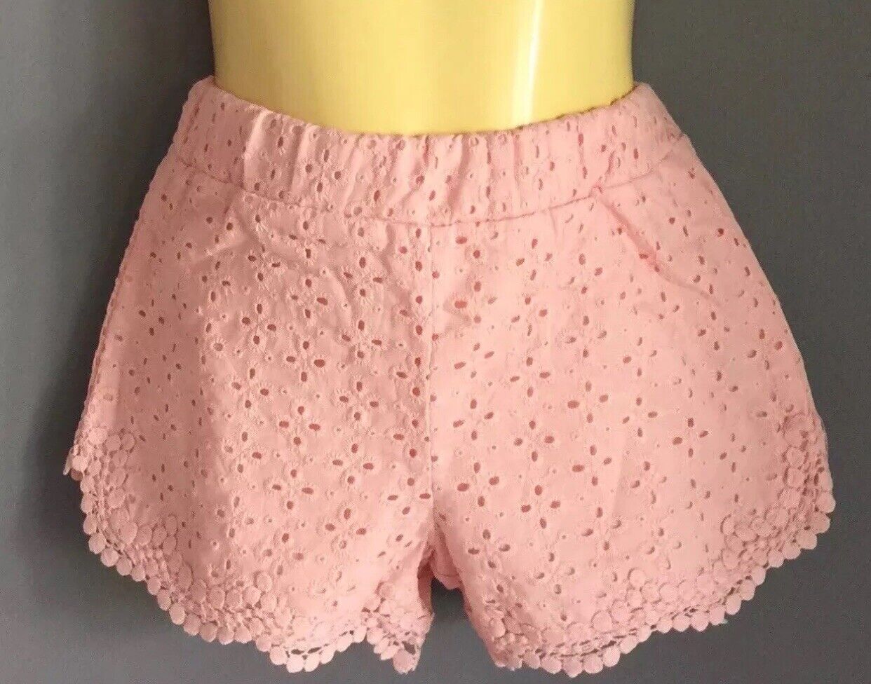 POPI & TULIP Shorts Broderie Anglaise Elastic Waist Coral Sizes 4 5 6 7 8 NEW