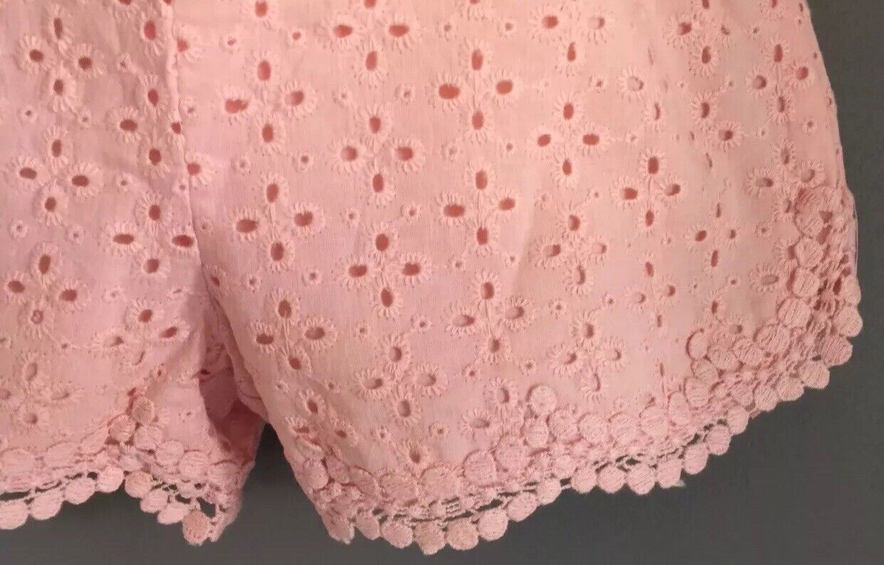 POPI & TULIP Shorts Broderie Anglaise Elastic Waist Coral Sizes 4 5 6 7 8 NEW