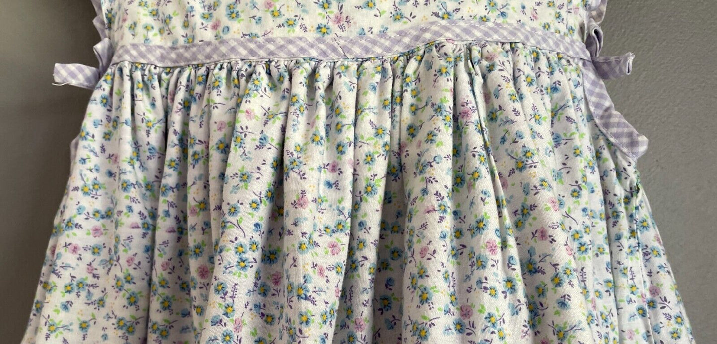 BABY MAC Dress Mauve Blue Yellow Green Floral Ruffle Sleeve Baby Girl 12 18 Mths