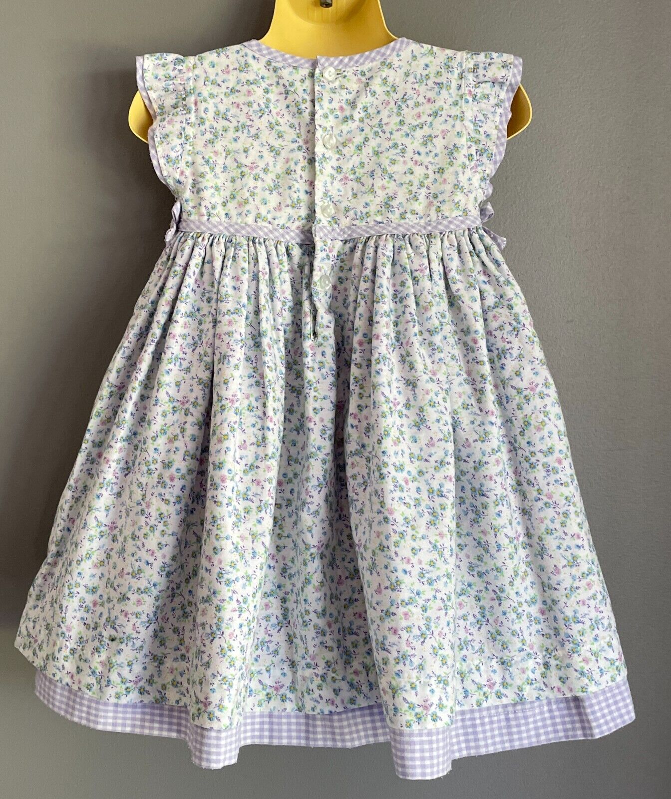 BABY MAC Dress Mauve Blue Yellow Green Floral Ruffle Sleeve Baby Girl 12 18 Mths
