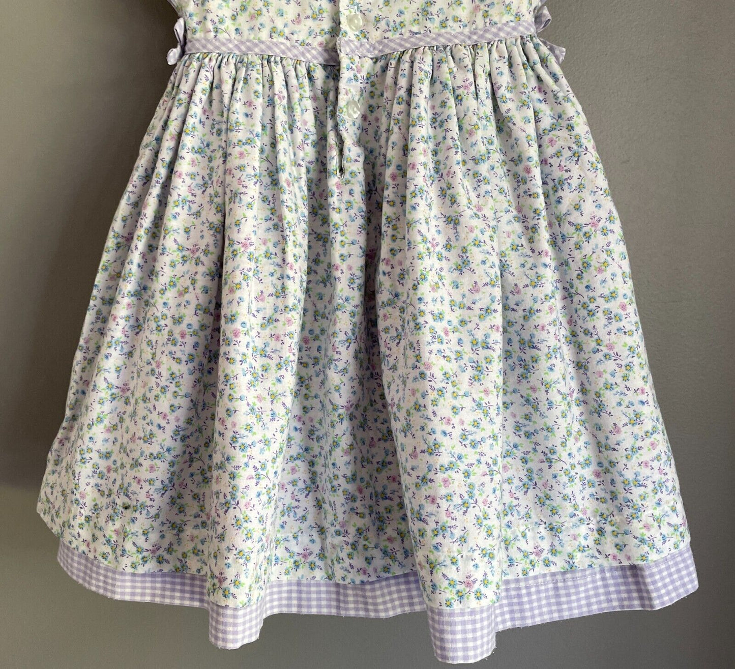 BABY MAC Dress Mauve Blue Yellow Green Floral Ruffle Sleeve Baby Girl 12 18 Mths