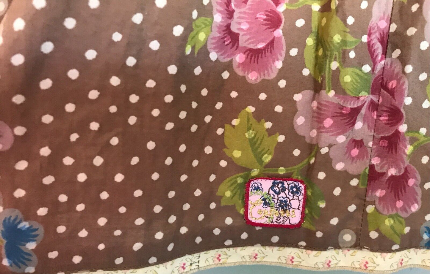 CONFETTI ABSORBA Cotton Dress Brown Floral & Polka Dot Baby Girls Size 2 NEW