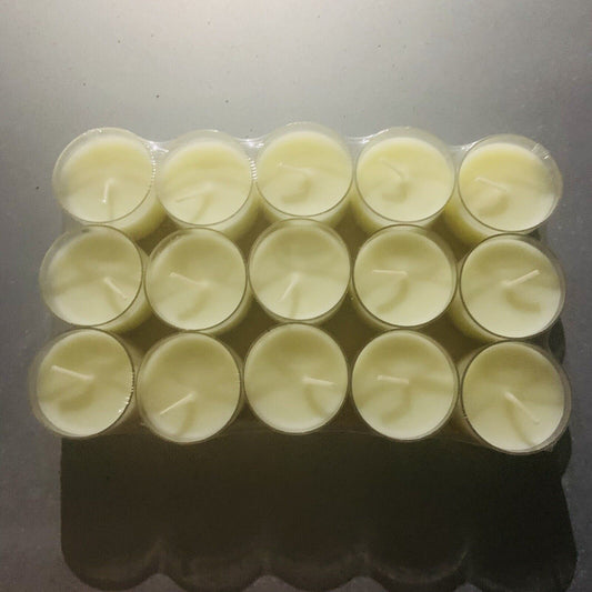 SOY TEA LIGHT CANDLES 15 Pack Natural  Ambient Add Essential Oil Sealed Gift NEW