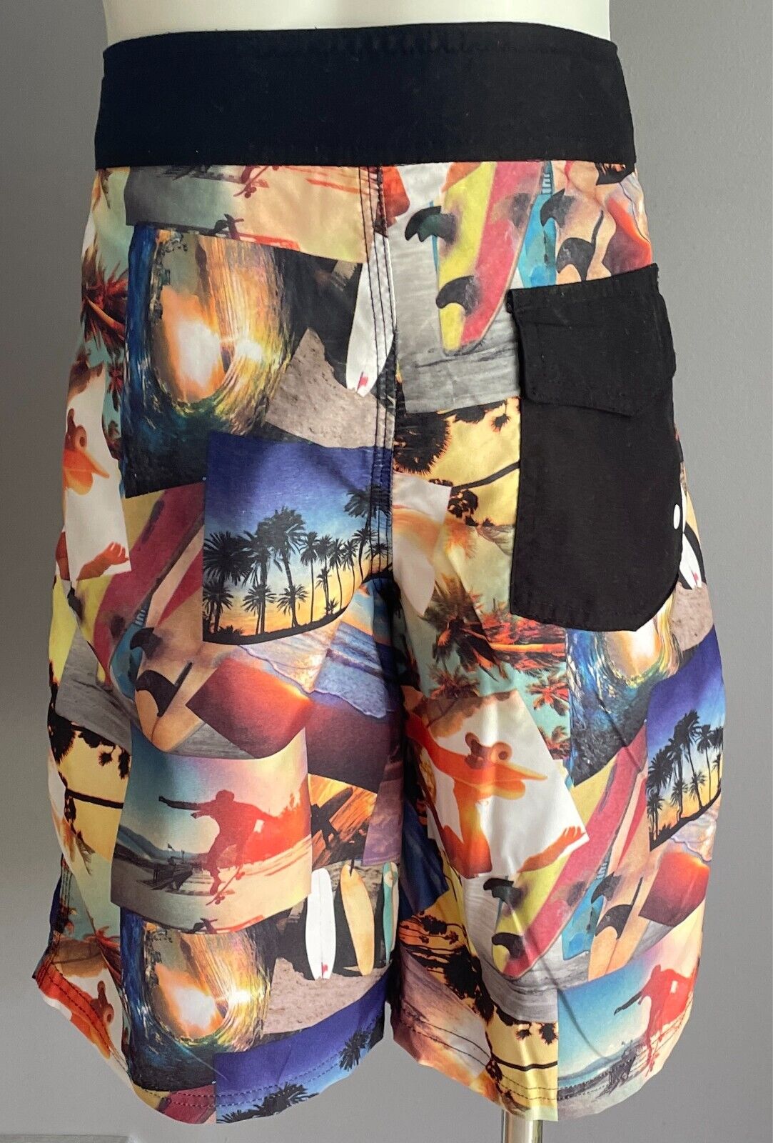 Boys URBAN SUPPLY Board Shorts Size 12 Multicolour Skate Beach Scene Tie Waist