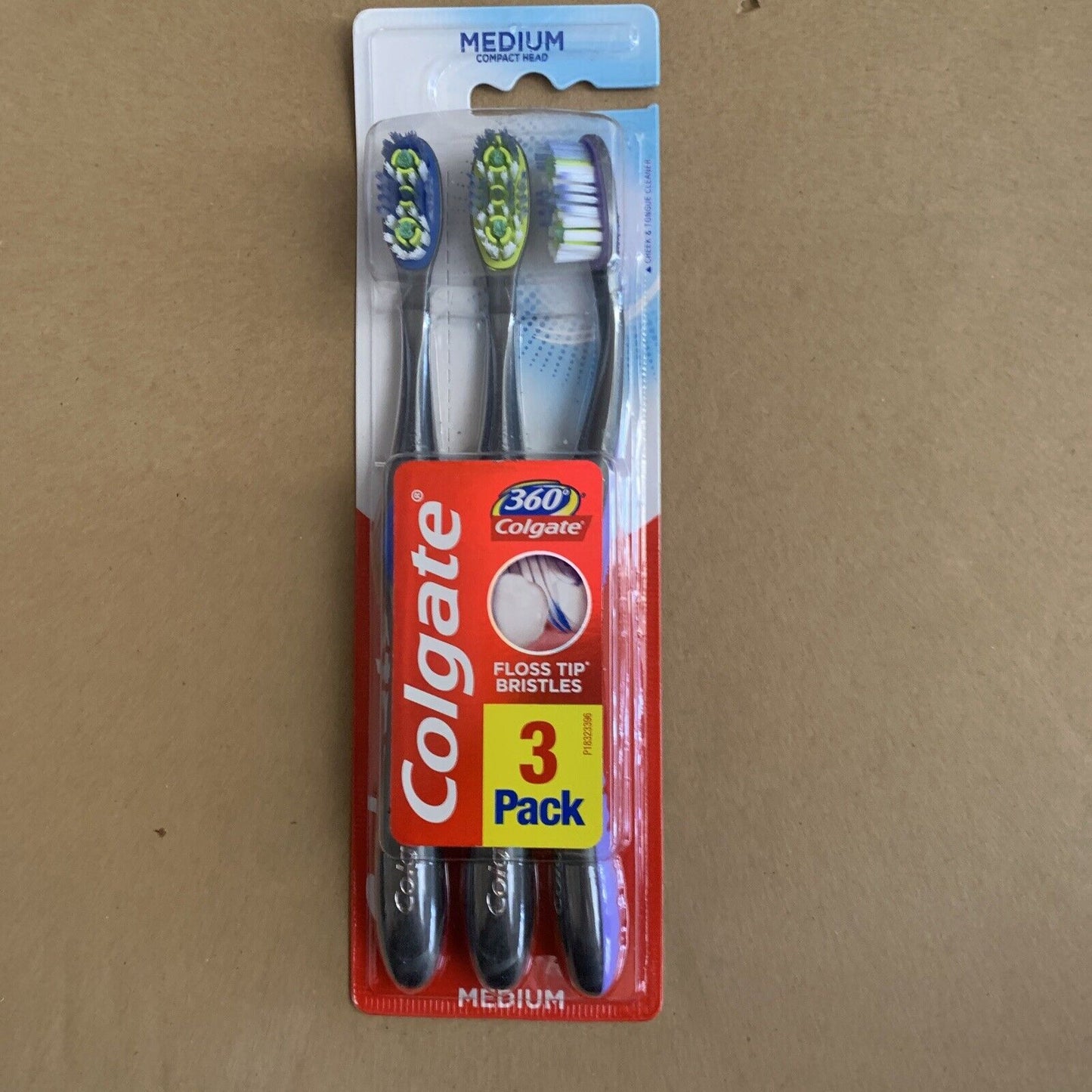 COLGATE 3X Toothbrush 360 WHOLE MOUTH CLEAN MEDIUM Pack Sealed NEW