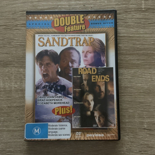 DVD Double Feature SANDTRAP plus ROAD ENDS 2 Movies on 1 Disc Drama Thriller