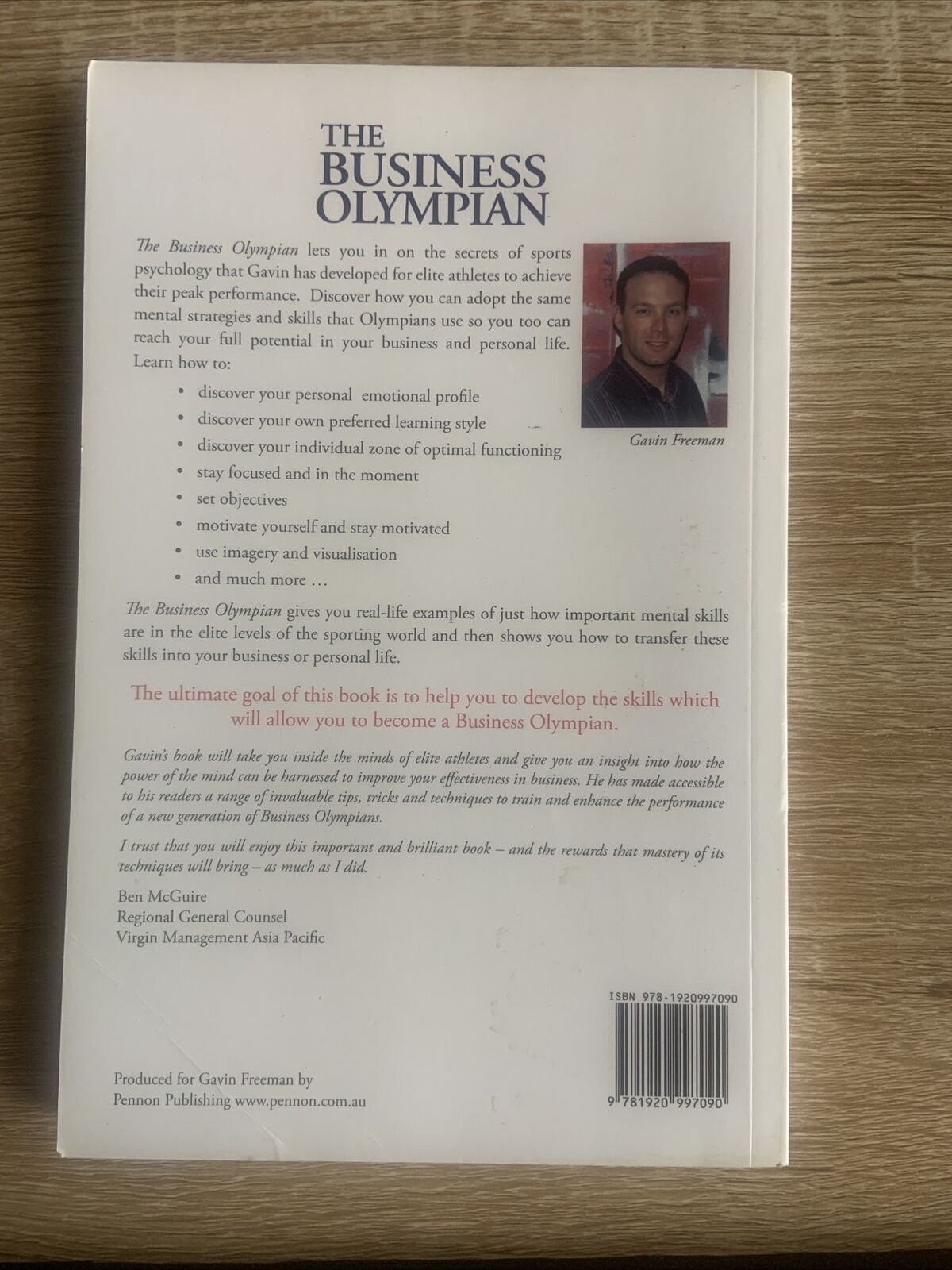 Gavin Freeman THE BUSINESS OLYMPIAN OVERCOMING HURDLES PB Book 2008 Autographed