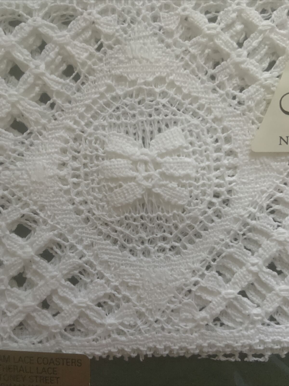 Vintage NOTTINGHAM LACE 4 Coasters Set Wetherall Lace Sealed England Genuine NEW
