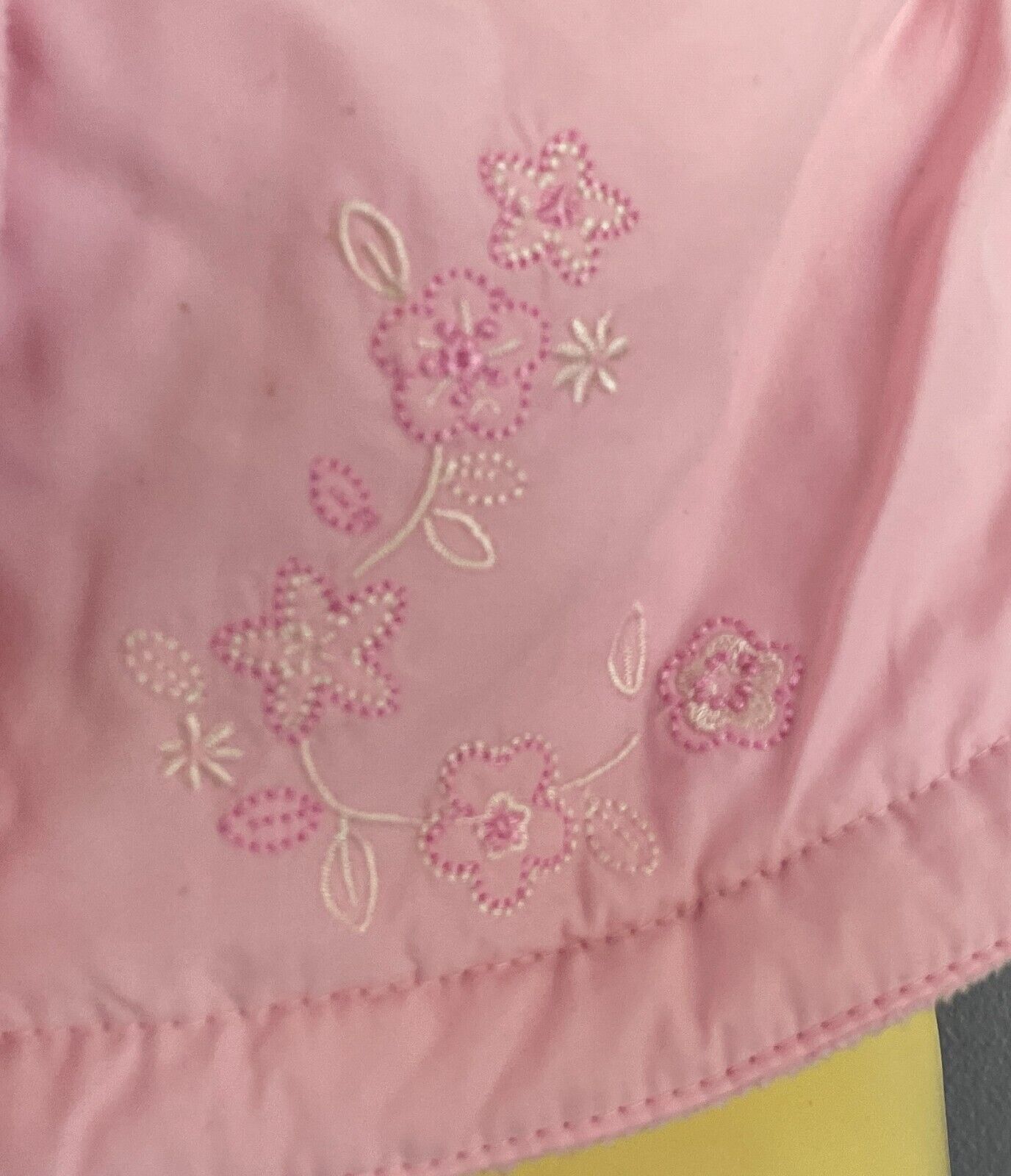 Baby Girl ADAMS Pink Sleeveless Faux Fur Trim Vest Gilet Size 6 - 9 months Warm