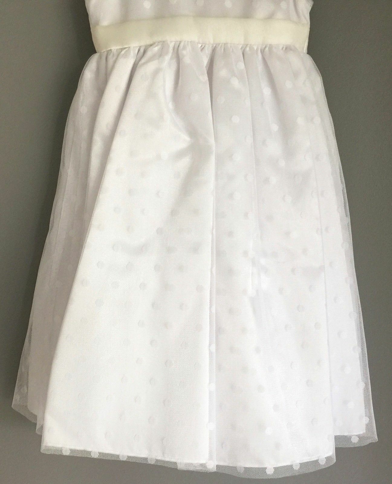 Baby Girl OUR SMALL WORLD White Flower Girl Dress Tulle Gown Size 2 Wedding NEW