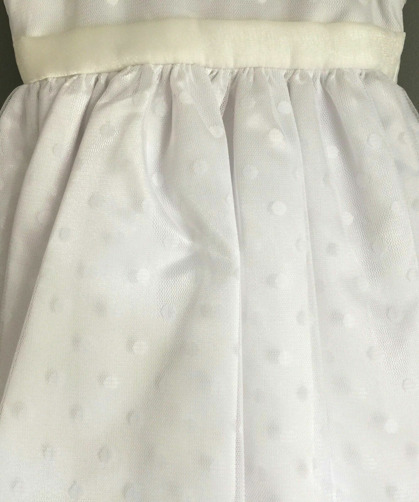 Baby Girl OUR SMALL WORLD White Flower Girl Dress Tulle Gown Size 2 Wedding NEW
