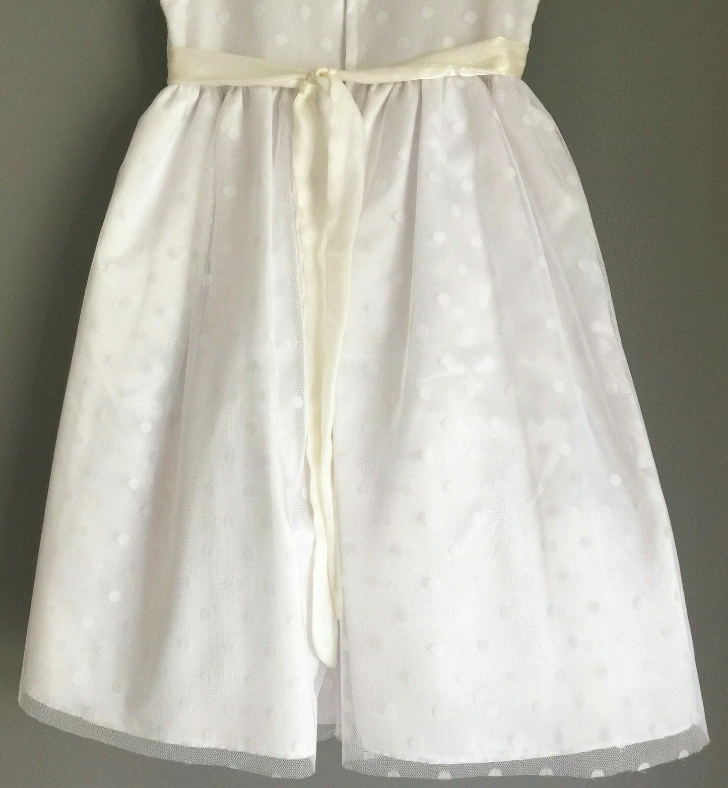 Baby Girl OUR SMALL WORLD White Flower Girl Dress Tulle Gown Size 2 Wedding NEW