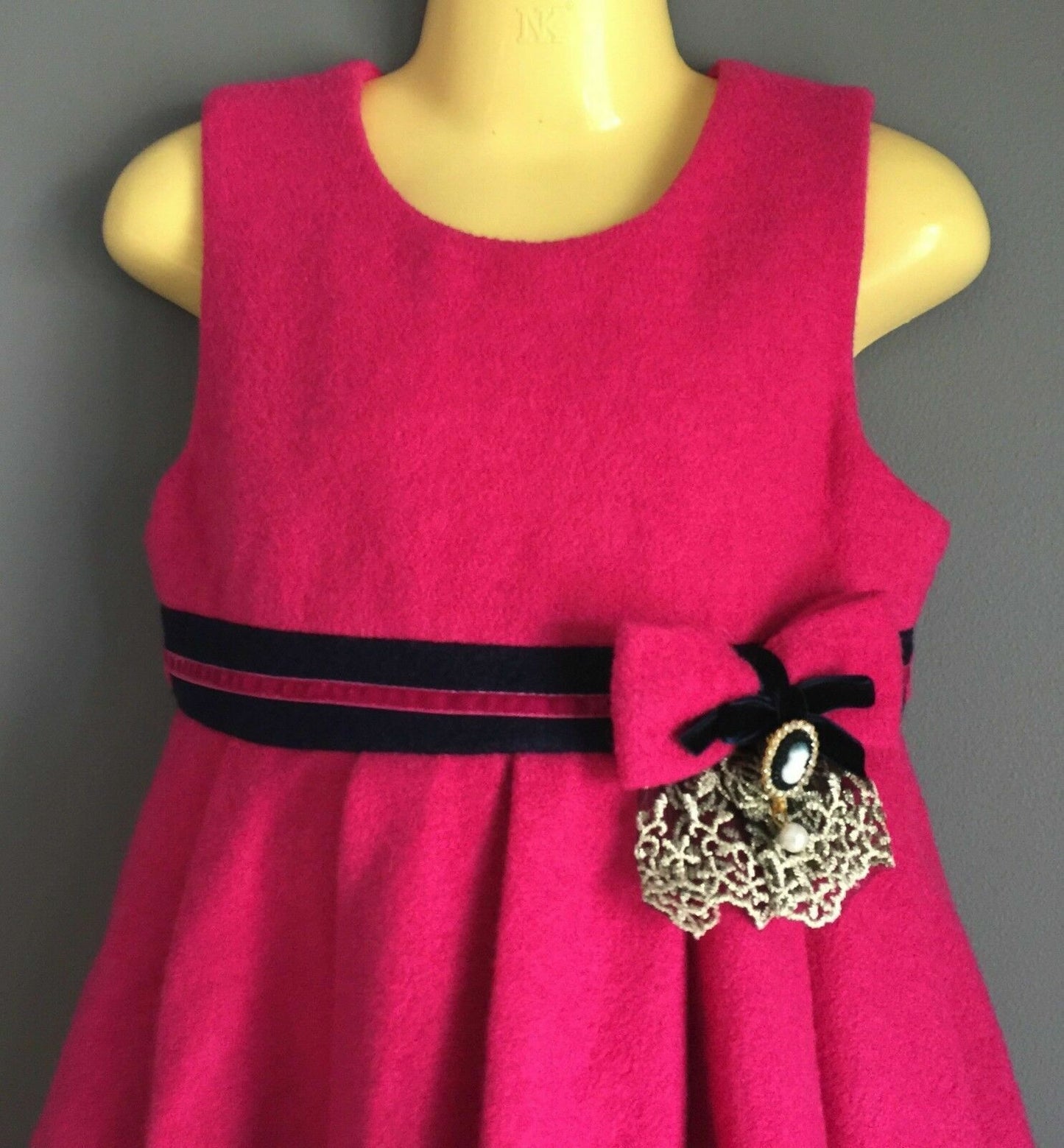 CEICEI Party Dress Hot Pink & Navy Girls Formal Frock Girls Size 3 - 4 NEW