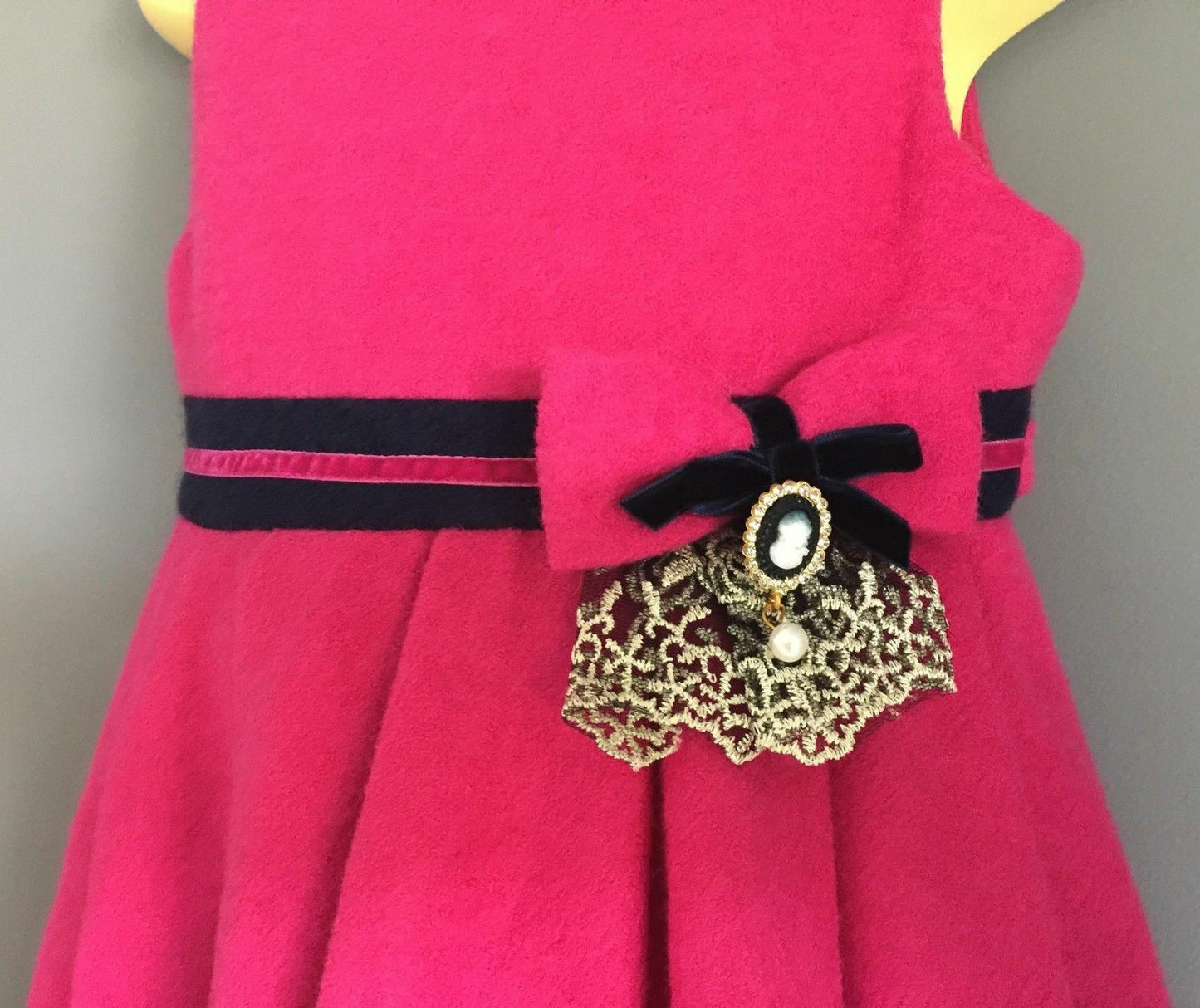 CEICEI Party Dress Hot Pink & Navy Girls Formal Frock Girls Size 3 - 4 NEW