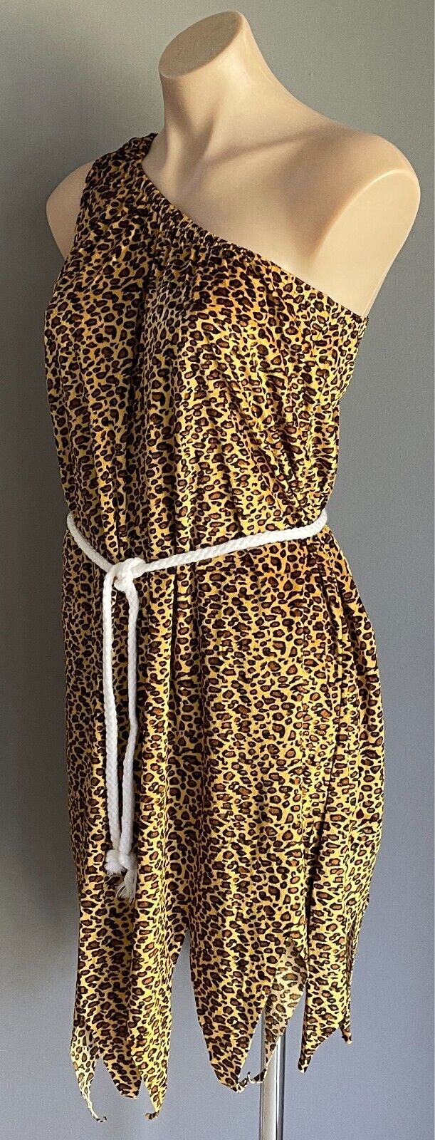 SMIFFY'S Cavewoman Costume Dress Up Cosplay Size L Dress + Head Band & Rope Belt