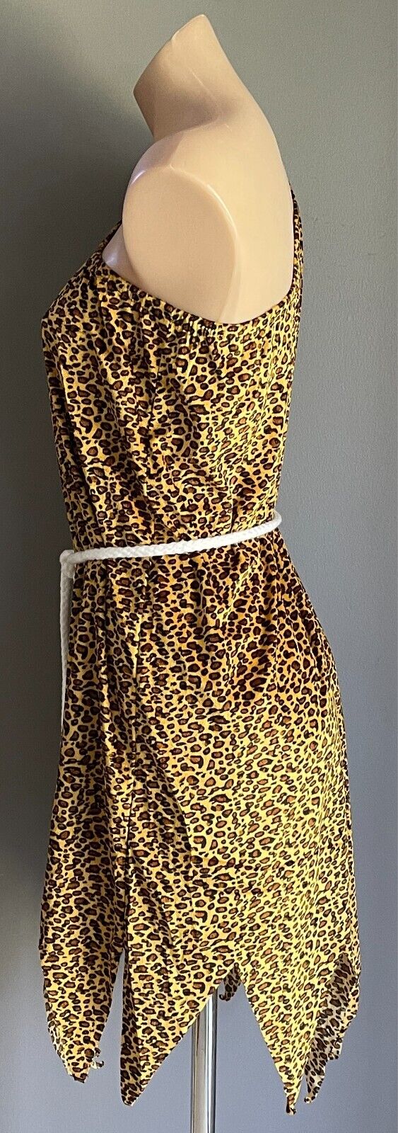 SMIFFY'S Cavewoman Costume Dress Up Cosplay Size L Dress + Head Band & Rope Belt
