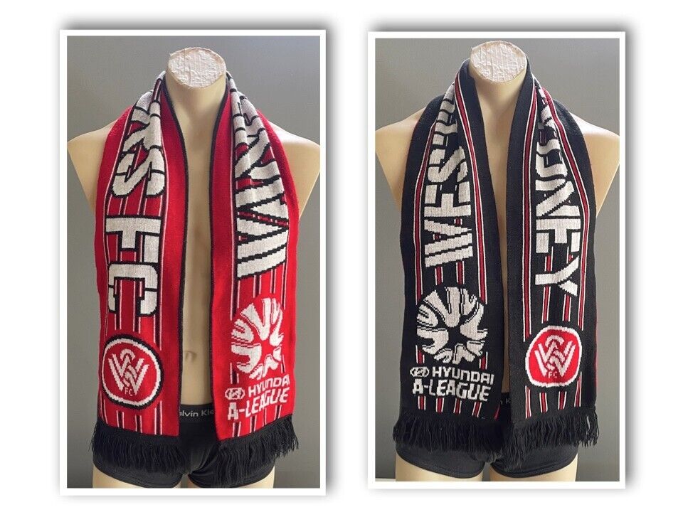 Fan Scarf WESTERN SYDNEY WANDERERS FC Knit Fringed Rectangle Football Soccer