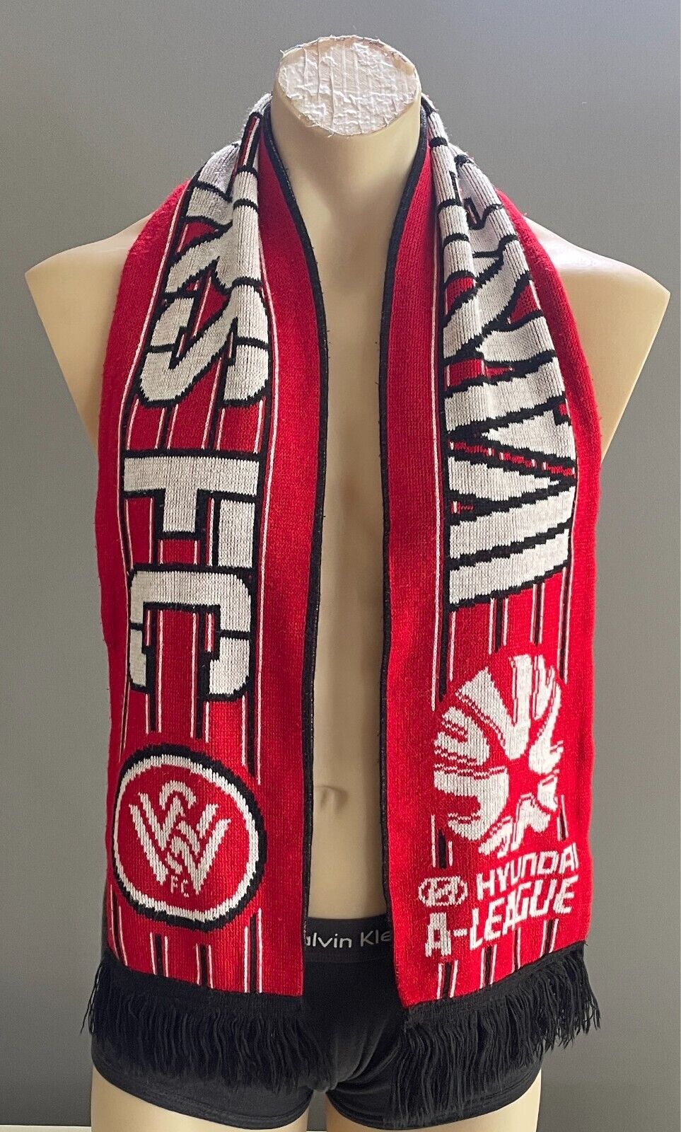 Fan Scarf WESTERN SYDNEY WANDERERS FC Knit Fringed Rectangle Football Soccer