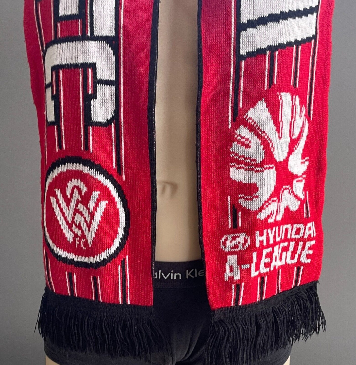 Fan Scarf WESTERN SYDNEY WANDERERS FC Knit Fringed Rectangle Football Soccer