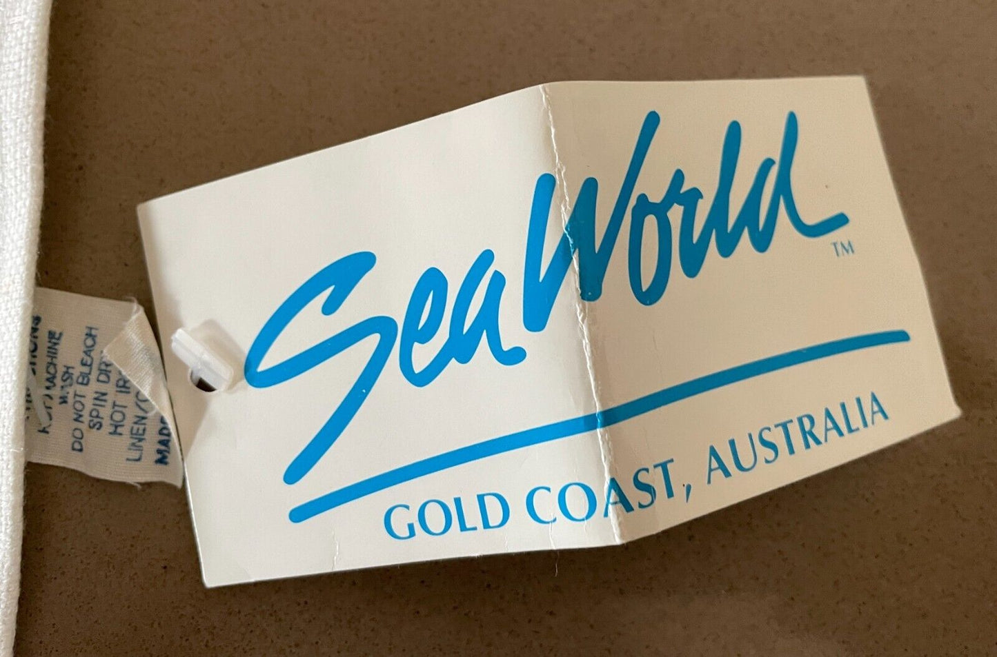 Vintage Tea Towel SEA WORLD Gold Coast Australia Souvenir Abstract Print NEW