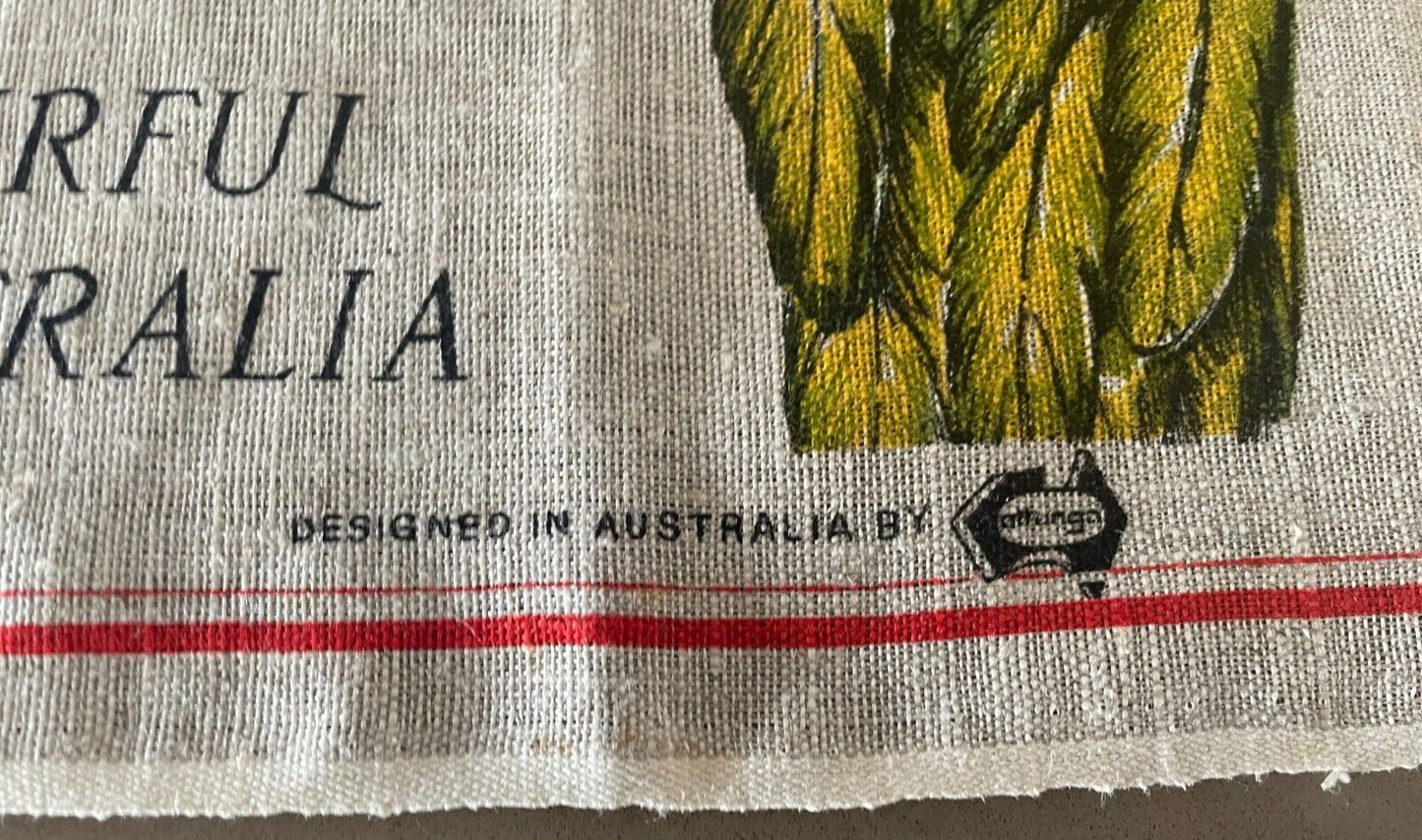 Tea Towel Colourful Australia Australian Pink Cockatoo Rainbow Lorikeet Print