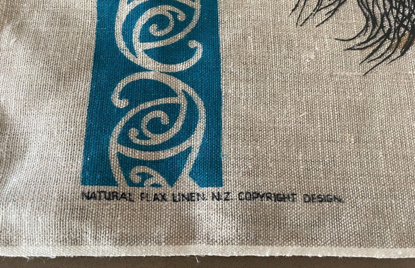Vintage Tea Towel Souvenir NEW ZEALAND MAORI Print NEW Unused Heavy