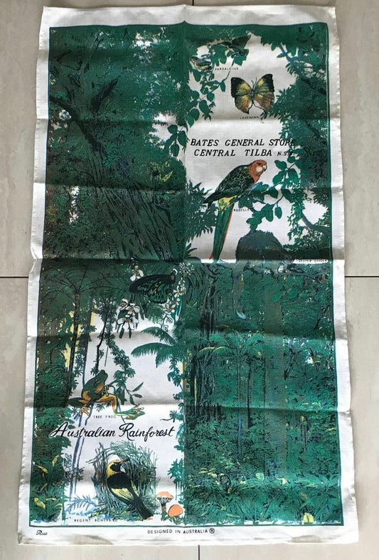 Vintage Ross Linen Cotton Tea Towel Bates General Store TILBA NSW Souvenir