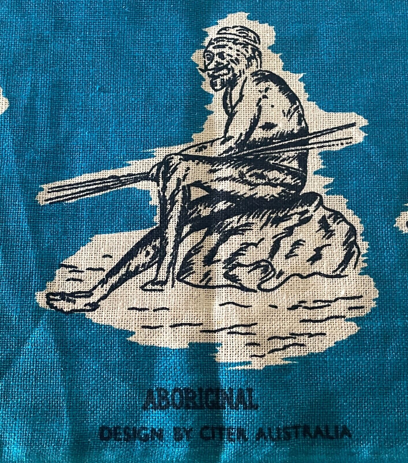 Vintage Tea Towel Sea Acres Port Macquarie  Australia Map Flora Fauna Souvenir