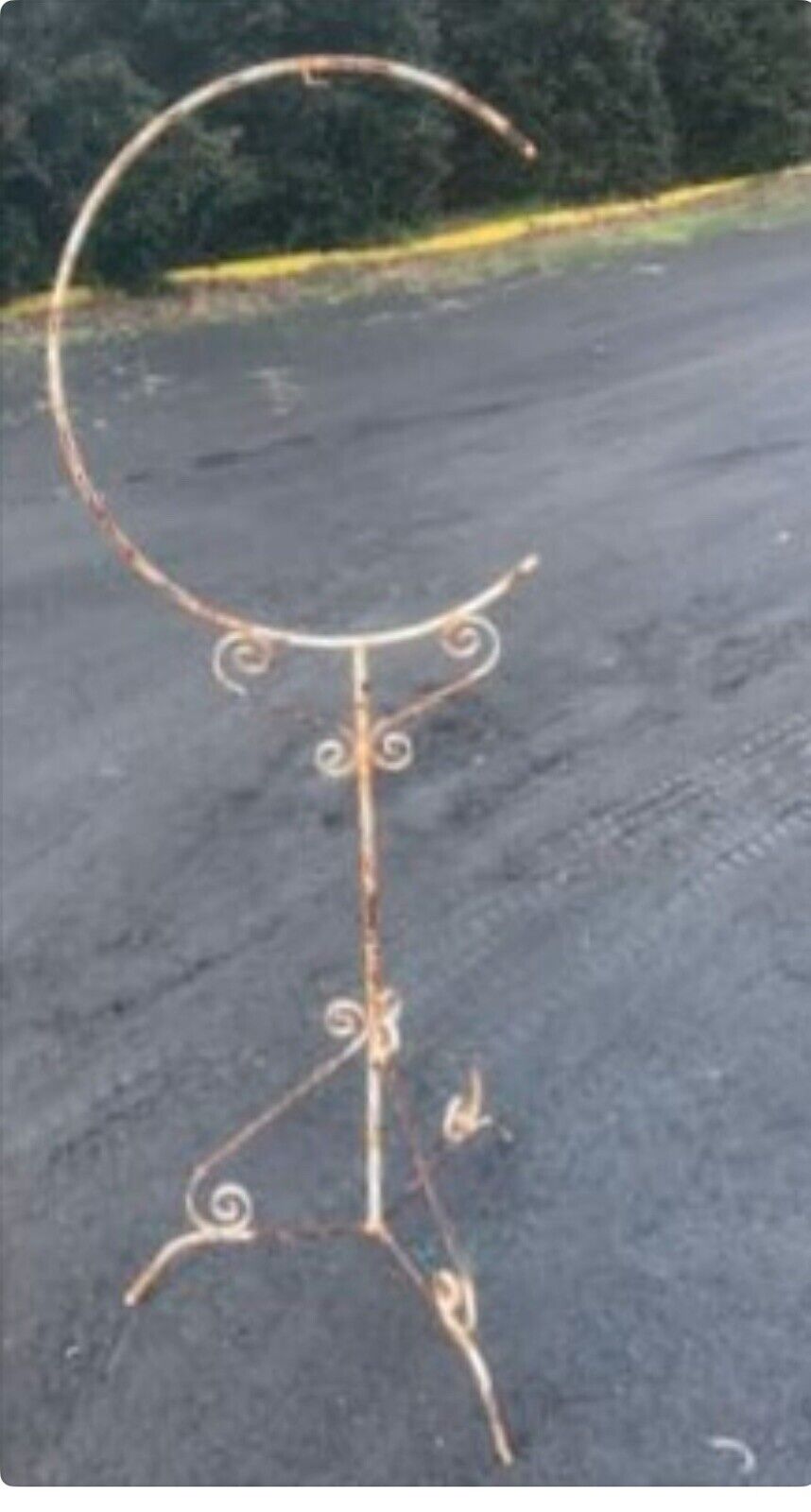 Rustic Bird Cage Stand Wrought Iron Hanging Plant H 139cm 55cm Top Round Ornate