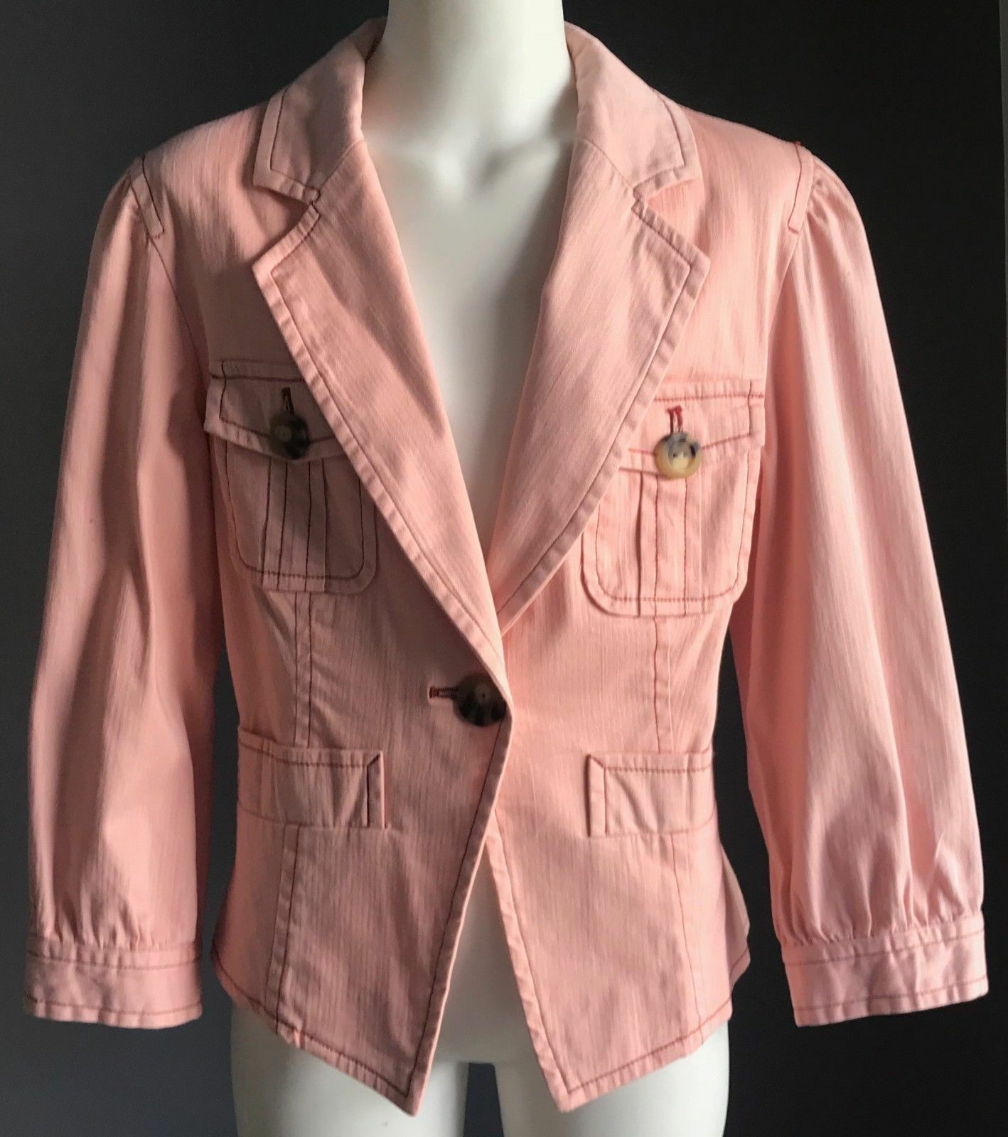 JACKET Blazer Light Peach Colour Pulled in Back at Waist Girls Size 10 -  12