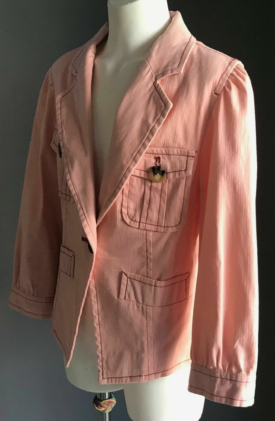 JACKET Blazer Light Peach Colour Pulled in Back at Waist Girls Size 10 -  12