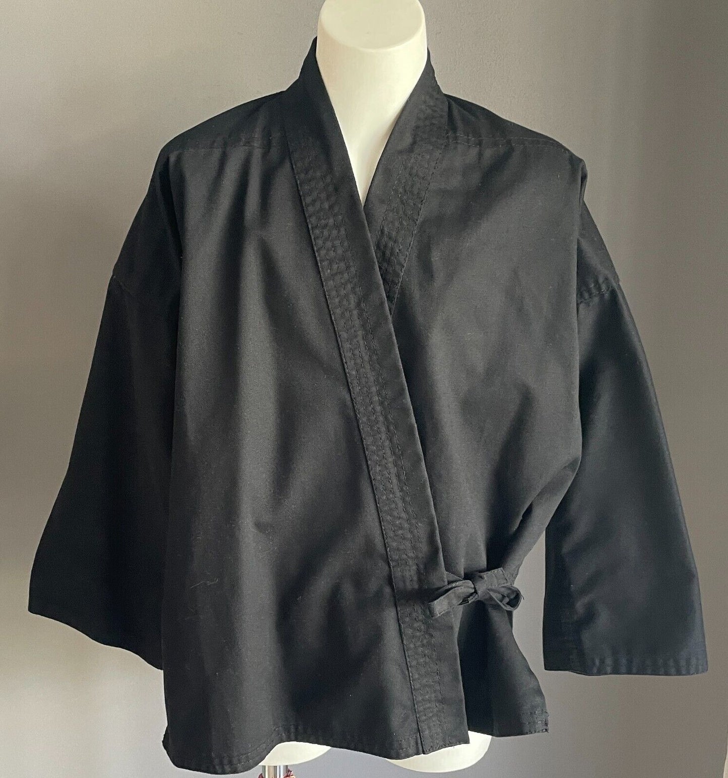 Black Unisex KARATE Jacket Long Sleeve Size 0 ] 130 Martial Arts Sports Gear