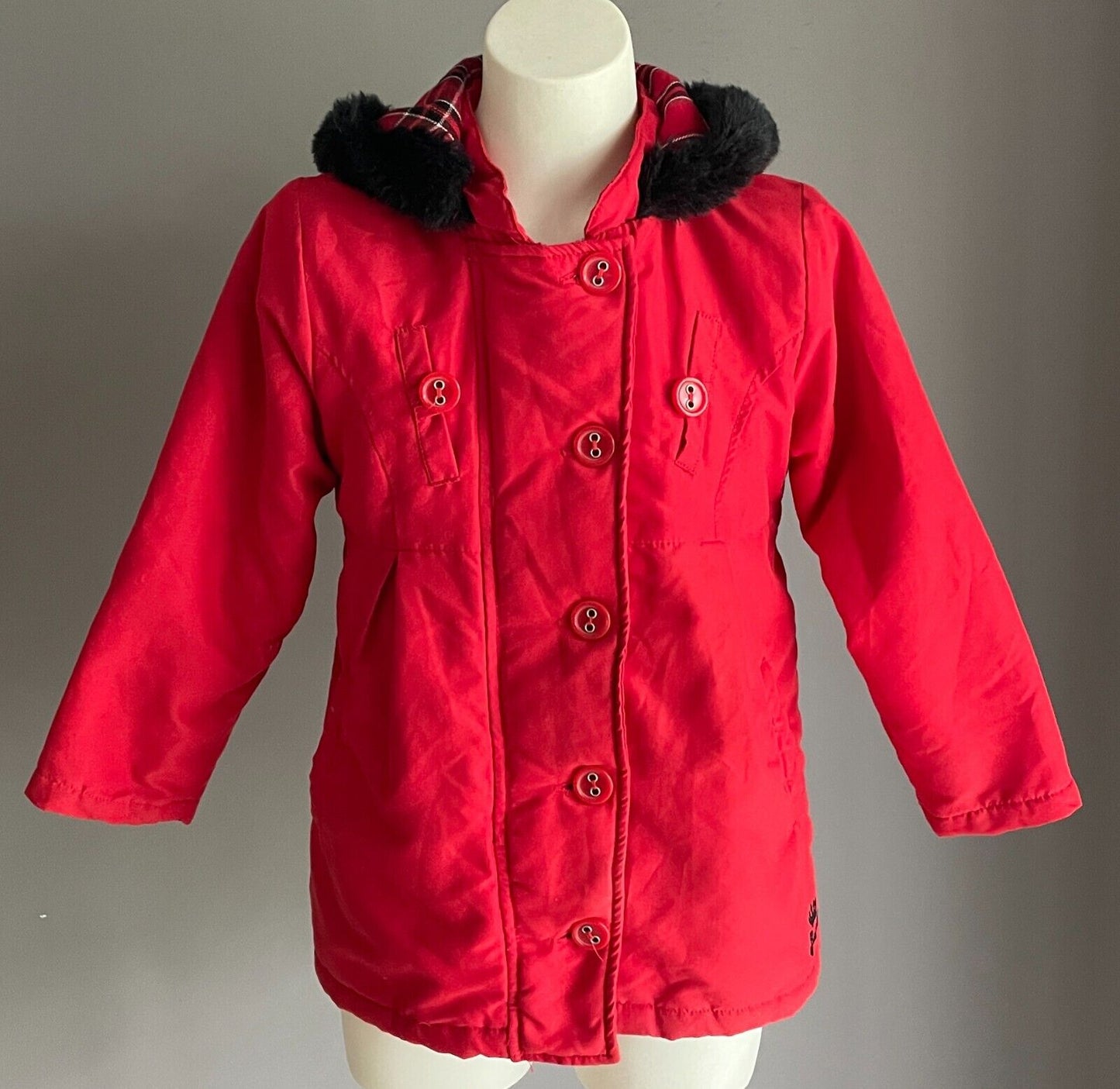 TARGET Red "Barbie" Jacket Thick and Warm Size 6 Faux Fur Trim Hoody