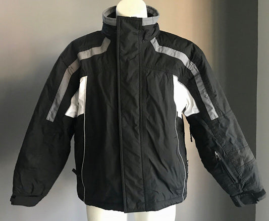 CRANE SPORTS Boys Ski Jacket Snowboard Grey Black White Winter Warm Size 8
